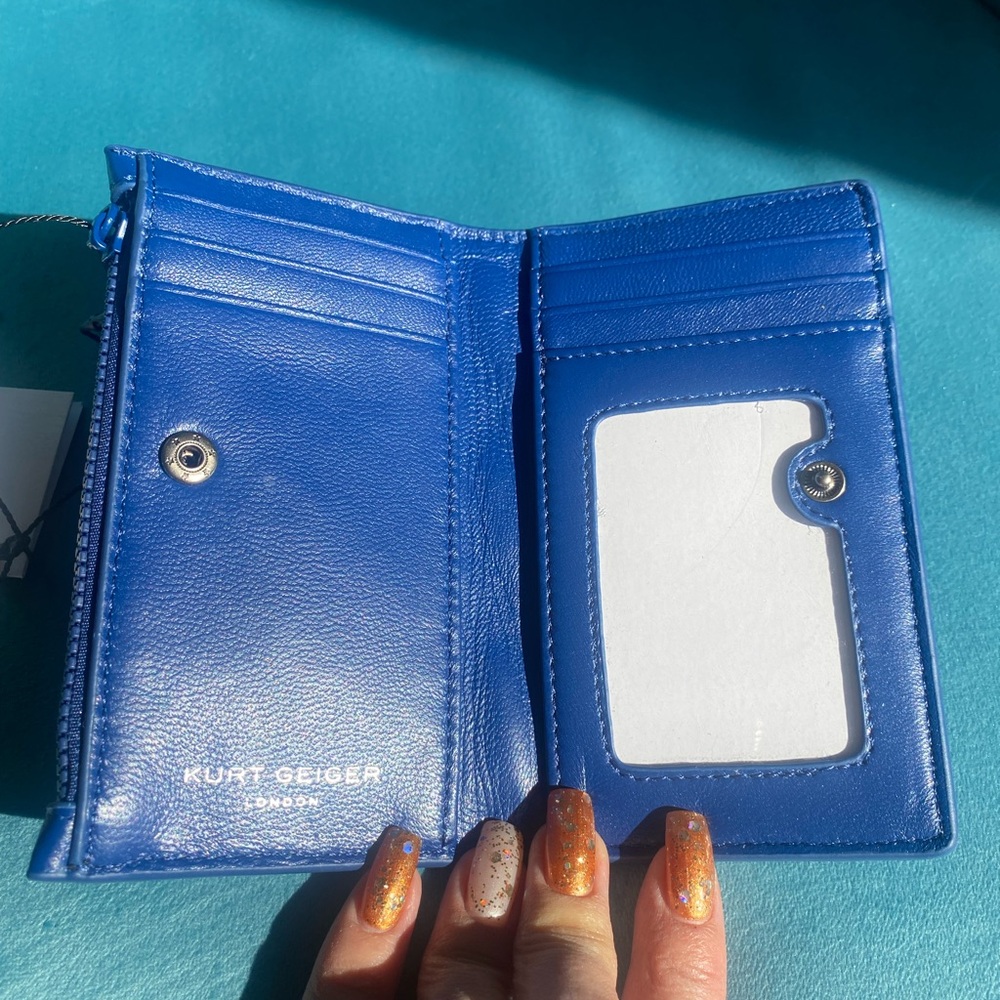 Kurt Geiger London Vibrant Blue Quilted Wallet  NWT - Picture 3 of 5